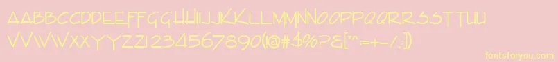 EnvaluedbNormal Font – Yellow Fonts on Pink Background