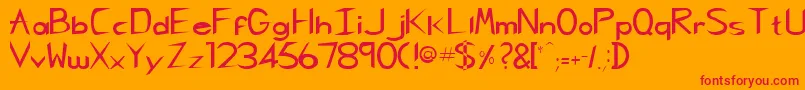 CharlieRegular Font – Red Fonts on Orange Background