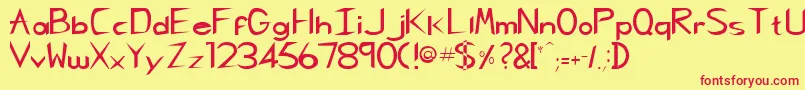 CharlieRegular Font – Red Fonts on Yellow Background