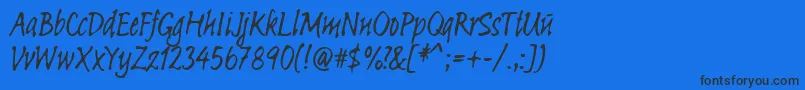 Linotypesketch Font – Black Fonts on Blue Background