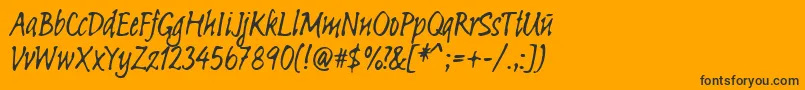 Linotypesketch Font – Black Fonts on Orange Background