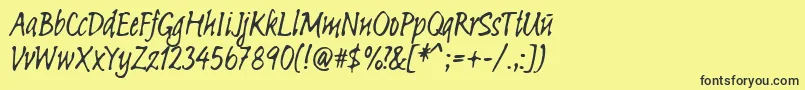 Linotypesketch Font – Black Fonts on Yellow Background