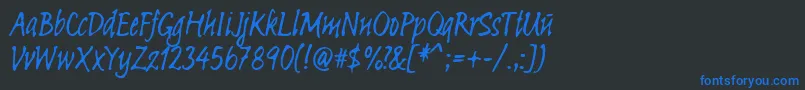 Linotypesketch Font – Blue Fonts on Black Background