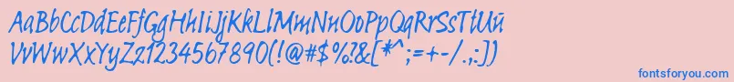Linotypesketch Font – Blue Fonts on Pink Background