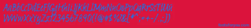 Linotypesketch Font – Blue Fonts on Red Background