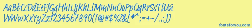 Linotypesketch Font – Blue Fonts on Yellow Background