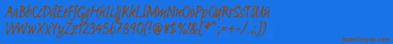 Linotypesketch Font – Brown Fonts on Blue Background