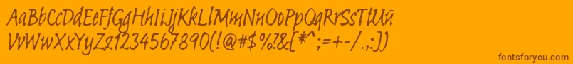 Linotypesketch Font – Brown Fonts on Orange Background