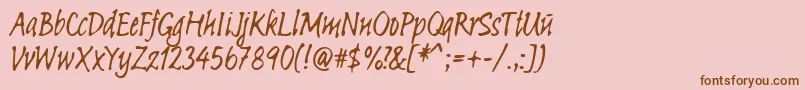 Linotypesketch Font – Brown Fonts on Pink Background