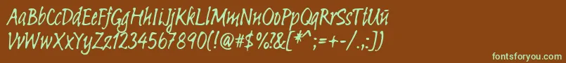 Linotypesketch Font – Green Fonts on Brown Background