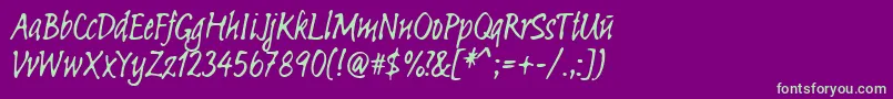 Linotypesketch Font – Green Fonts on Purple Background