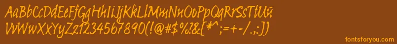 Linotypesketch Font – Orange Fonts on Brown Background