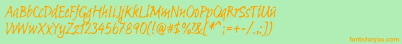 Linotypesketch Font – Orange Fonts on Green Background