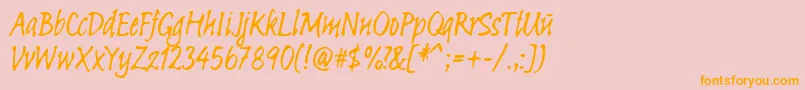Linotypesketch Font – Orange Fonts on Pink Background