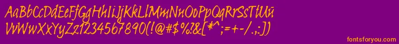 Linotypesketch Font – Orange Fonts on Purple Background