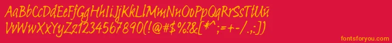 Linotypesketch Font – Orange Fonts on Red Background
