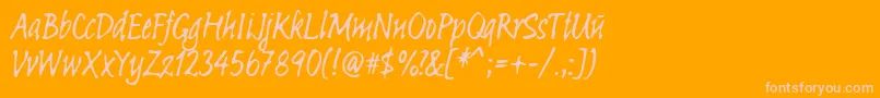 Linotypesketch Font – Pink Fonts on Orange Background