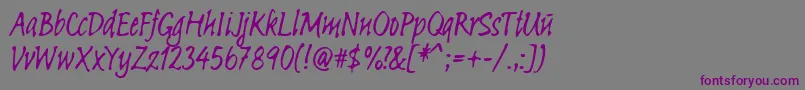 Linotypesketch Font – Purple Fonts on Gray Background
