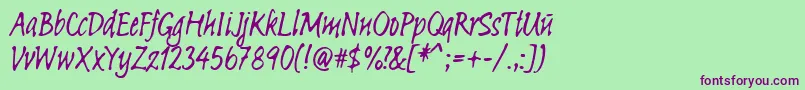 Linotypesketch Font – Purple Fonts on Green Background