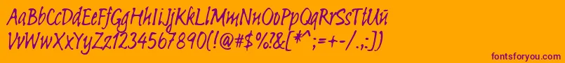 Linotypesketch Font – Purple Fonts on Orange Background