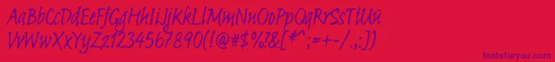 Linotypesketch Font – Purple Fonts on Red Background