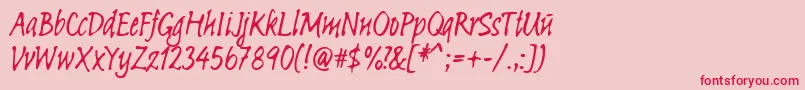 Linotypesketch Font – Red Fonts on Pink Background