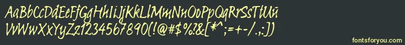 Linotypesketch Font – Yellow Fonts on Black Background