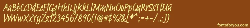 Linotypesketch Font – Yellow Fonts on Brown Background