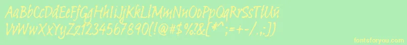 Linotypesketch Font – Yellow Fonts on Green Background