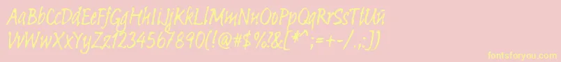 Linotypesketch Font – Yellow Fonts on Pink Background