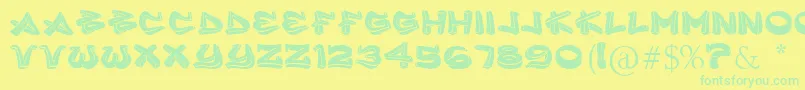 InnerCity Font – Green Fonts on Yellow Background
