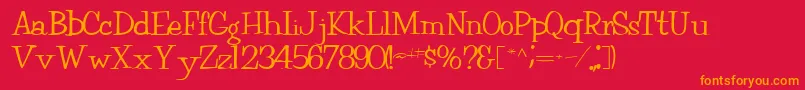 Fairchild85RegularTtext Font – Orange Fonts on Red Background