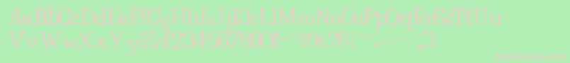 Fairchild85RegularTtext-fontti – vaaleanpunaiset fontit vihreällä taustalla