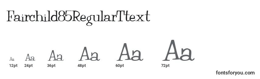 Размеры шрифта Fairchild85RegularTtext