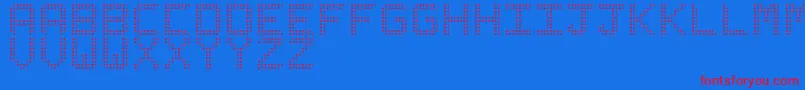 LedizSt Font – Red Fonts on Blue Background