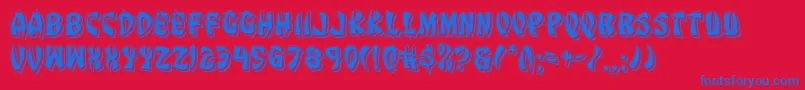 Eggrollpunch Font – Blue Fonts on Red Background