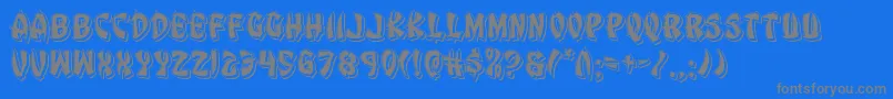 Eggrollpunch-Schriftart – Graue Schriften auf blauem Hintergrund