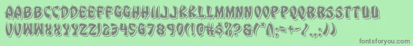 Eggrollpunch-Schriftart – Graue Schriften auf grünem Hintergrund