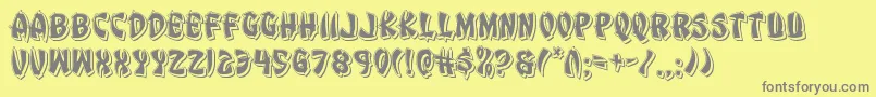 Eggrollpunch Font – Gray Fonts on Yellow Background