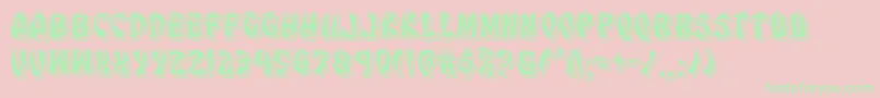 Eggrollpunch-Schriftart – Grüne Schriften auf rosa Hintergrund