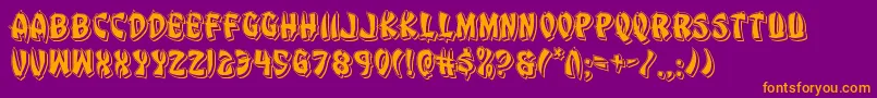 Eggrollpunch-Schriftart – Orangefarbene Schriften auf violettem Hintergrund