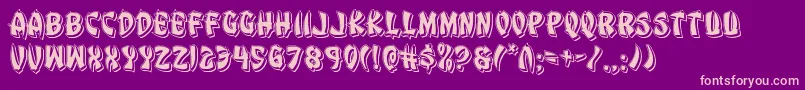 Eggrollpunch-Schriftart – Rosa Schriften auf violettem Hintergrund