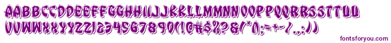 Eggrollpunch-Schriftart – Violette Schriften auf weißem Hintergrund