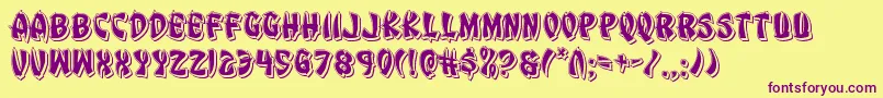 Eggrollpunch Font – Purple Fonts on Yellow Background
