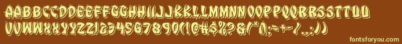 Eggrollpunch Font – Yellow Fonts on Brown Background