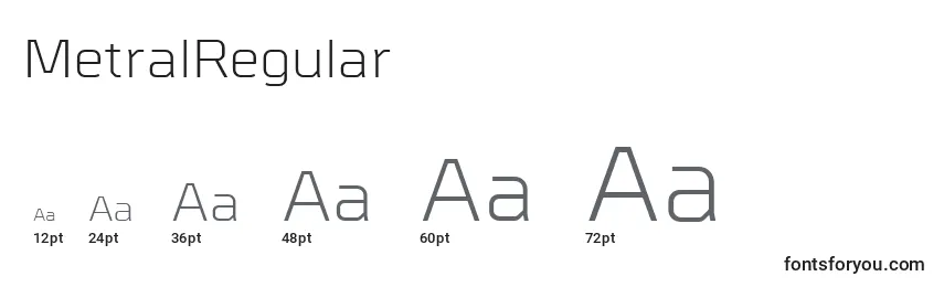 Размеры шрифта MetralRegular