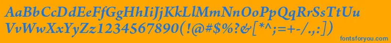 ArnoproSmbditalicsmtext Font – Blue Fonts on Orange Background