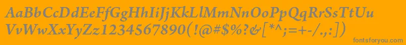 ArnoproSmbditalicsmtext-Schriftart – Graue Schriften auf orangefarbenem Hintergrund