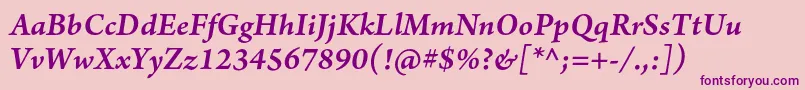 ArnoproSmbditalicsmtext Font – Purple Fonts on Pink Background