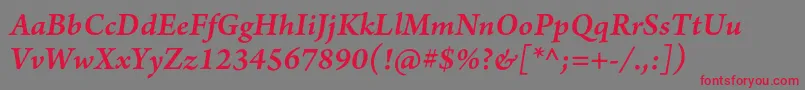ArnoproSmbditalicsmtext Font – Red Fonts on Gray Background